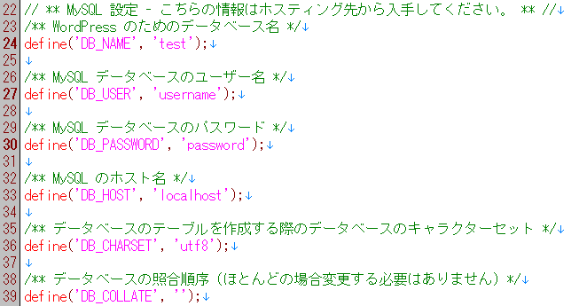 WordPressの設定箇所